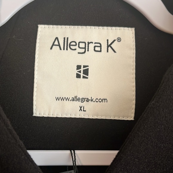 Allegra K woman’s A-line long sleeve, single breasted, peplum hem long coat - Picture 4 of 9